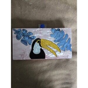 Toucan Lucite Clutch. No Strap
